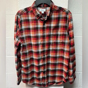 Men's Croft & Barrow Plaid Woven Flannel Button Down
Shirt.Orange